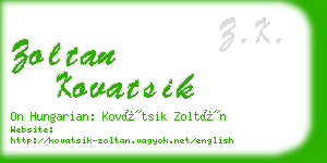 zoltan kovatsik business card